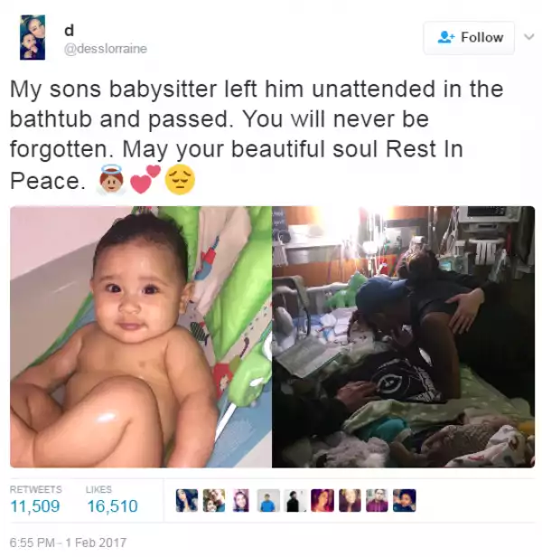 Heartbreaking Photos Of 8-Month-Old Baby Who Died After He Was Left In The Bathtub By Sitter (Photos)